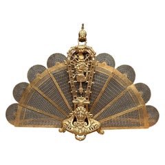 Eccezionale paravento araldico antico francese in bronzo dorato, risalente al periodo 1820-1850 circa.
