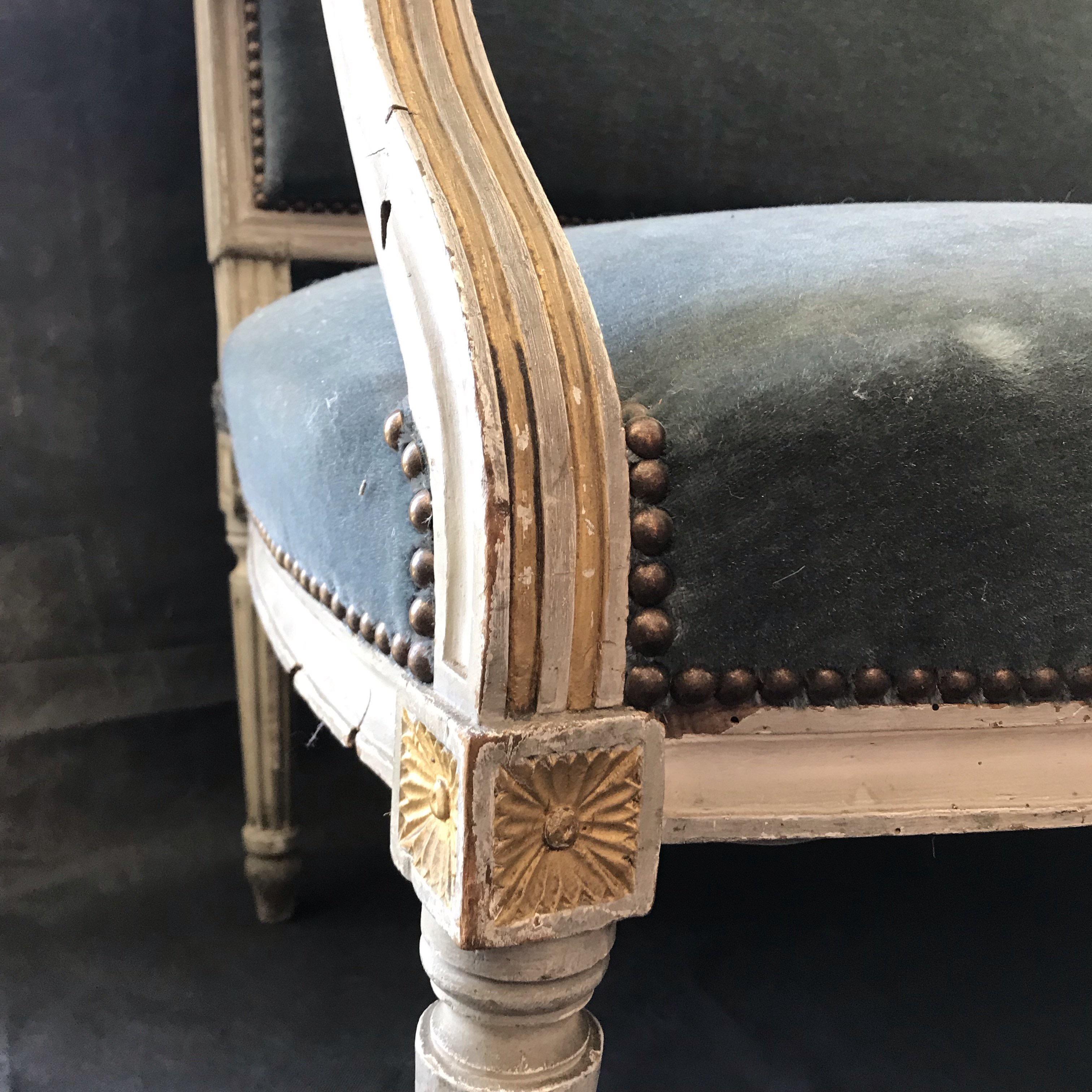 18th Century  Exceptional Antique French Louis XVI Sofa Settee with Original Mohair