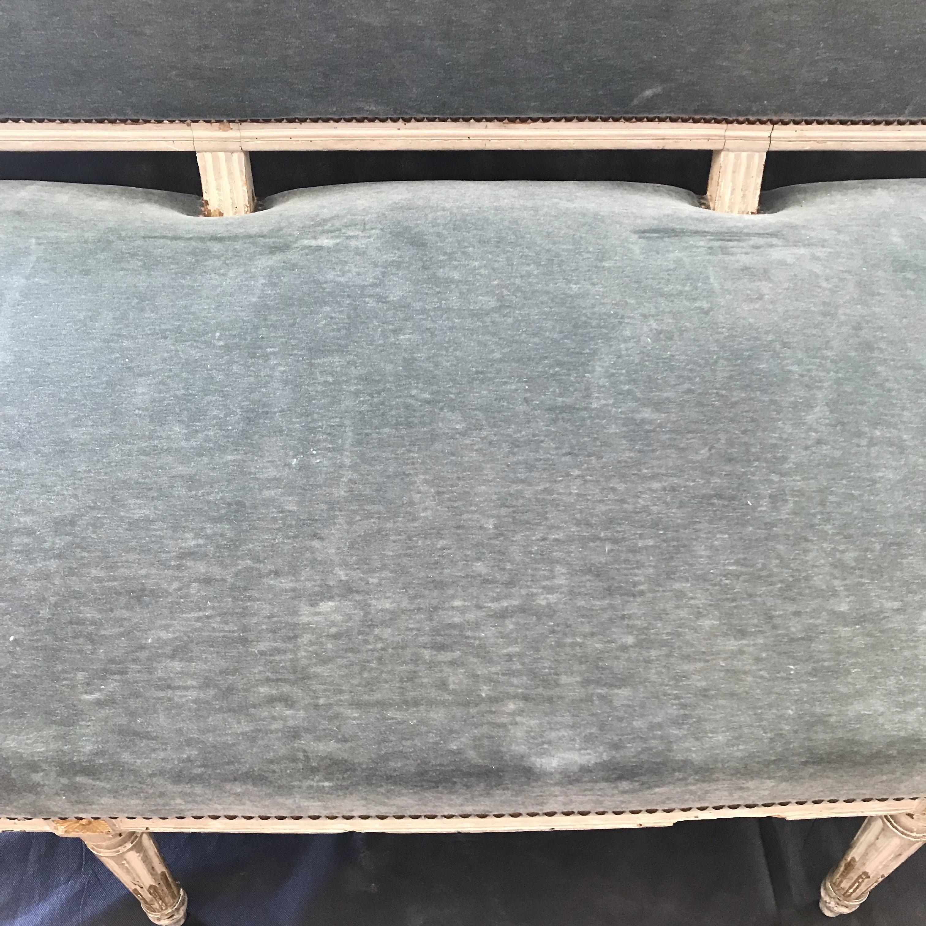 Upholstery Exceptional Antique French Louis XVI Sofa Settee with Original Mohair