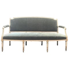  Exceptional Antique French Louis XVI Sofa Settee with Original Mohair