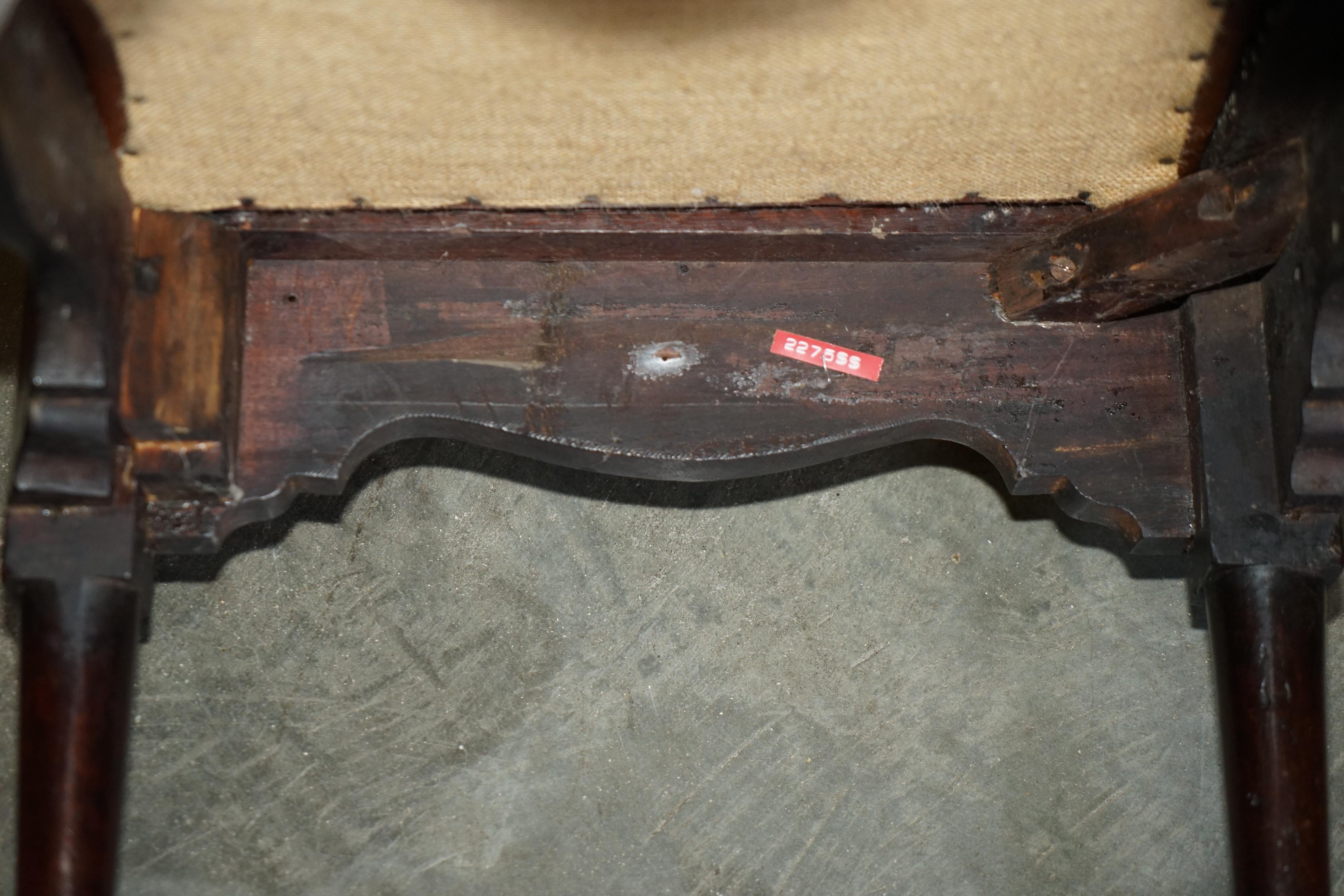 ECCEZIONALE POLTRONA D'ANGOLO DI GEORGE I CIRCA 1710-1720 AMERICANA IN LEGNO DI HARWOOD in vendita 12