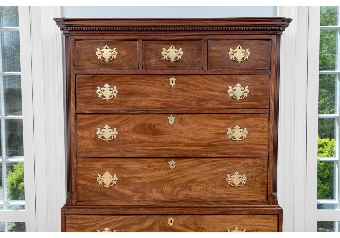 English Exceptional Antique George III Chest-On-Chest For Sale