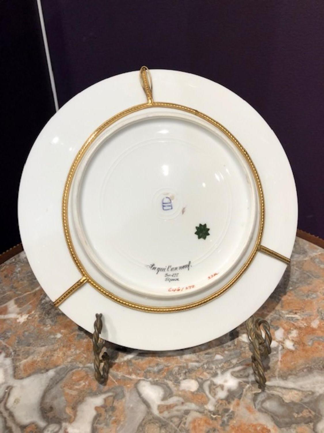 Exceptional Antique Hand Painted Royal Vienna Porcelain Plate by Wagner In Good Condition In New York, NY