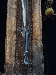 Exceptional Antique Judaica Sterling Silver Torah Pointer Yad 1886