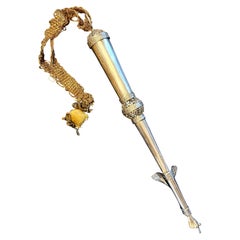 Exceptional Antique Judaica Sterling Silver Torah Pointer Yad 1886