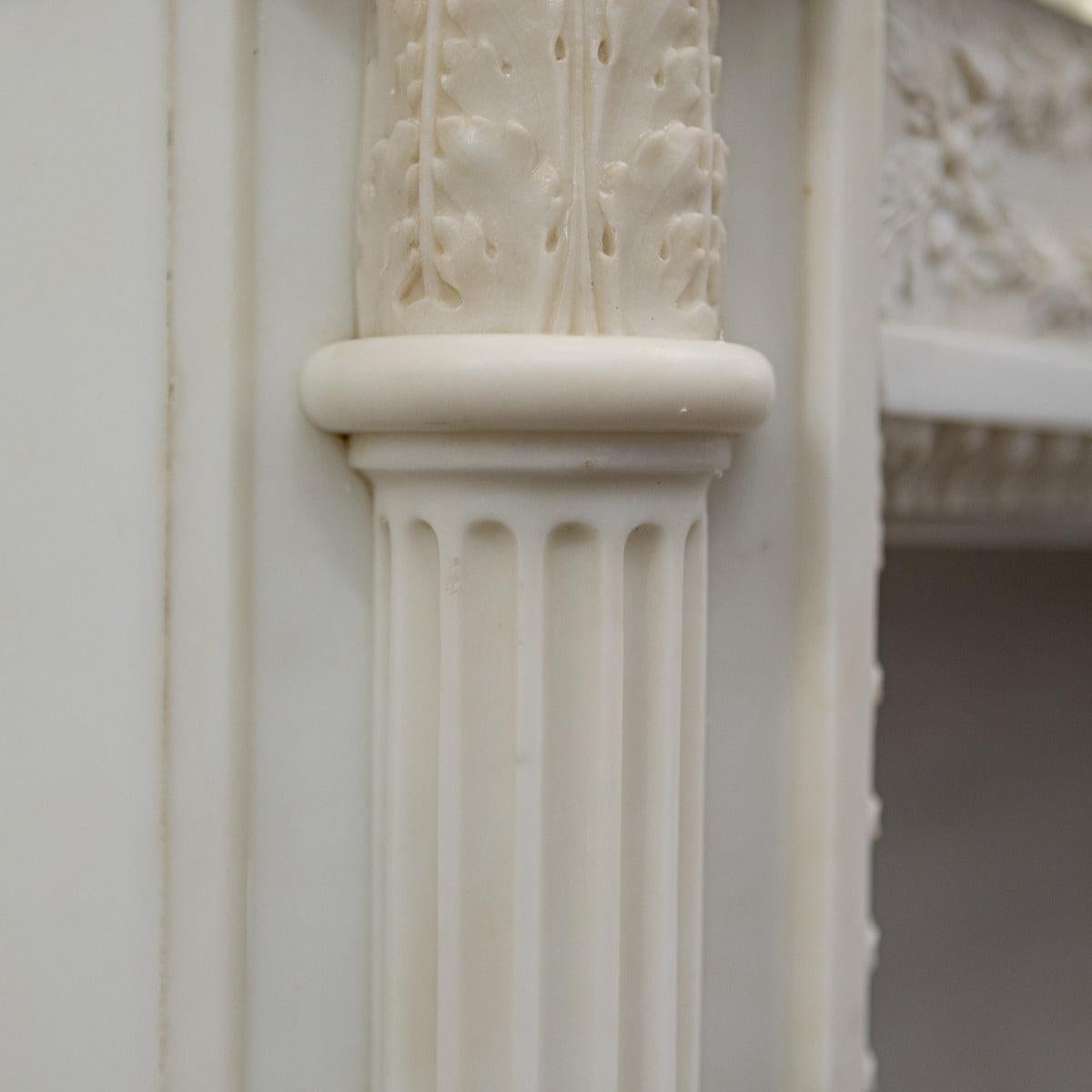 Exceptional Antique Louis XVI Style Marble Chimneypiece For Sale 3
