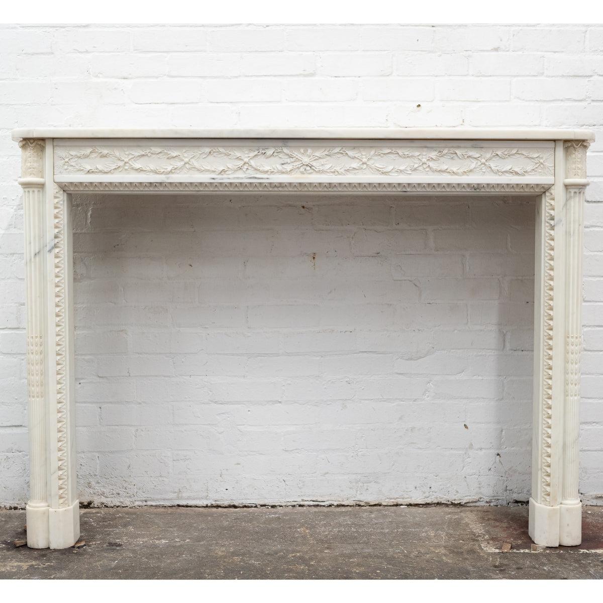 Exceptional Antique Louis XVI Style Marble Chimneypiece For Sale 5