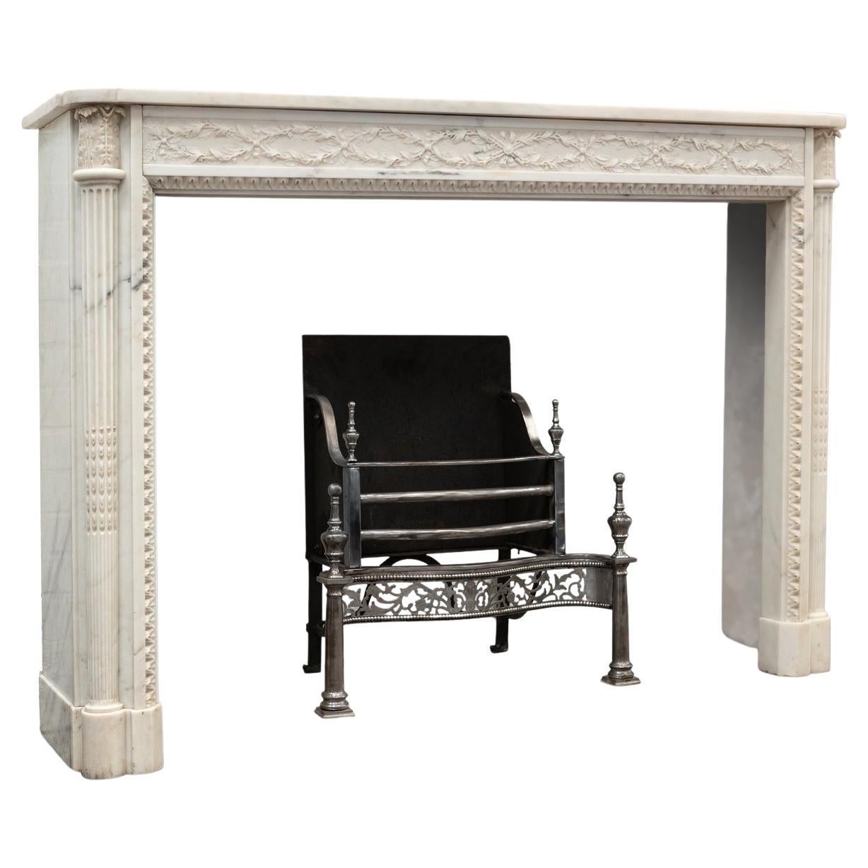 Exceptional Antique Louis XVI Style Marble Chimneypiece For Sale