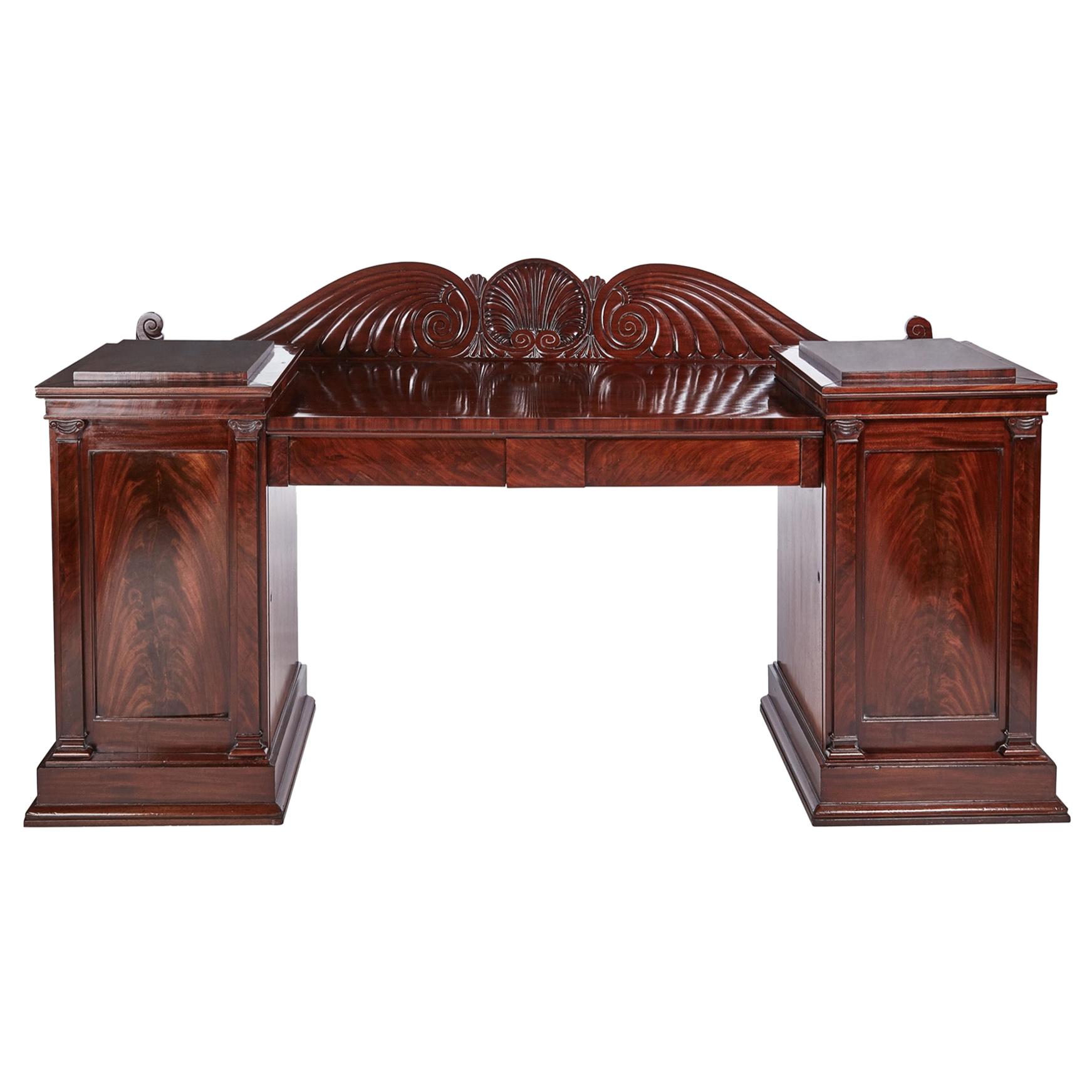 Exceptional Antique Mahogany Carved Sideboard