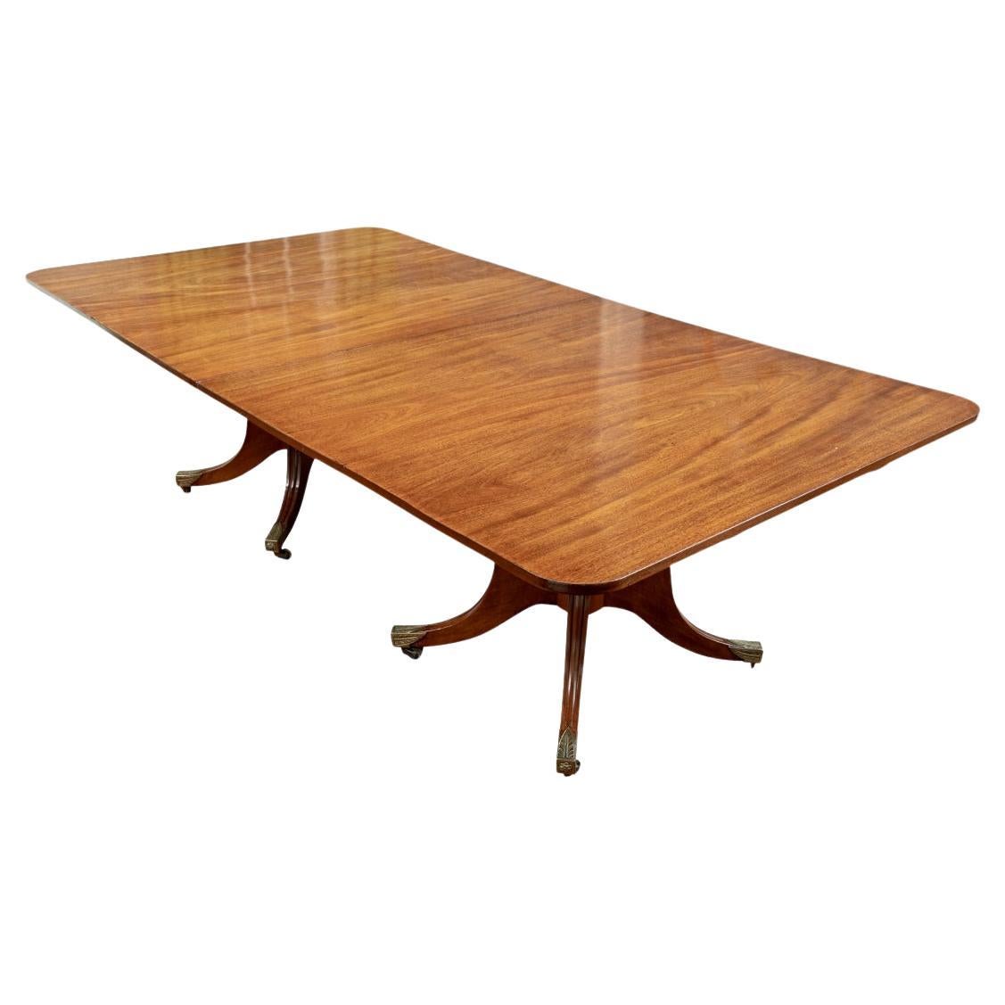 Exceptional Antique Mahogany Double Pedestal Dining Table 