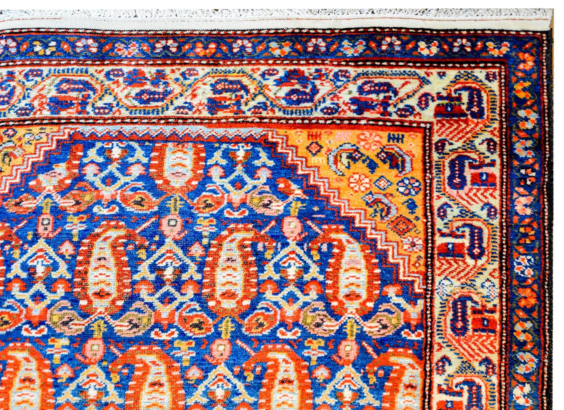 Vegetable Dyed Exceptional Antique Malayer Runner For Sale