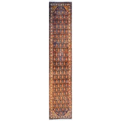 Exceptionnel tapis de couloir Malayer ancien