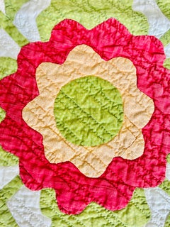 Exceptional Antique Mid-19th Century "Rose of Sharon" Applique Quilt