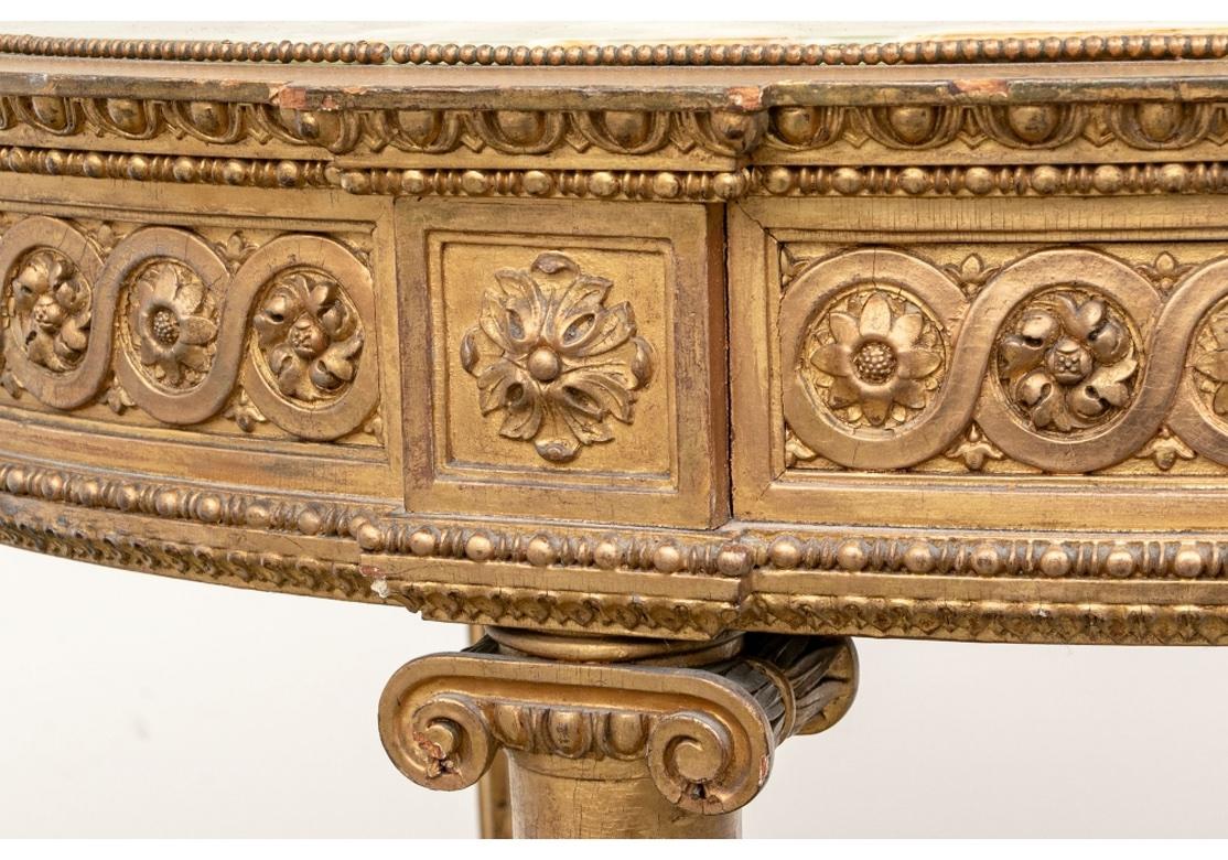 Exceptional Antique Neoclassical Carved And Gilt Center Table With Onyx Top For Sale 8