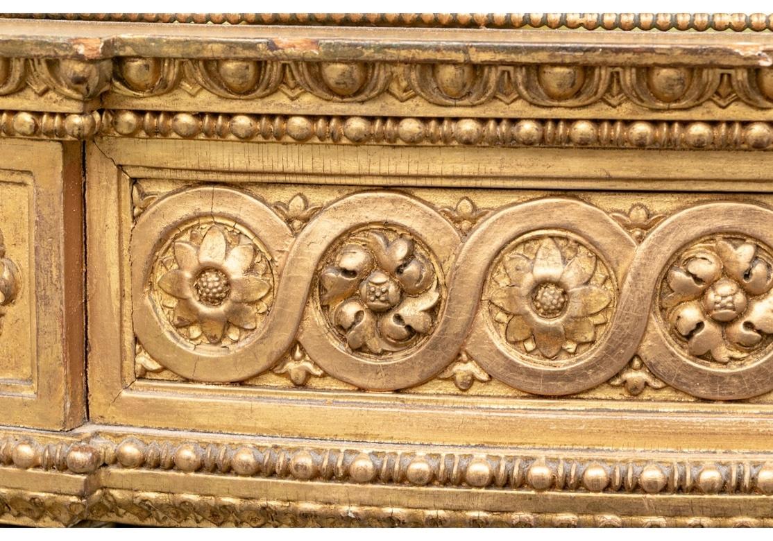 Exceptional Antique Neoclassical Carved And Gilt Center Table With Onyx Top For Sale 1