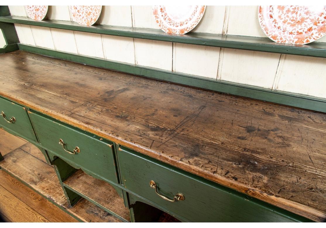 Country Exceptional Antique Painted Pine Welsh Cupboard