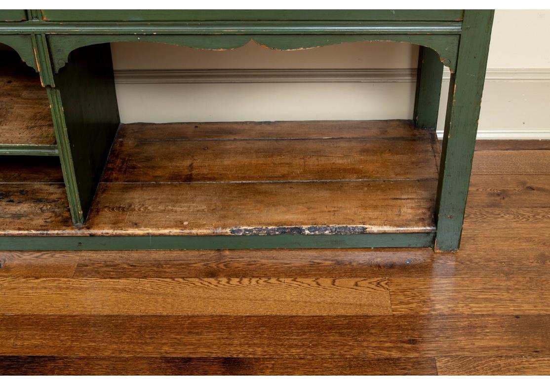 English Exceptional Antique Painted Pine Welsh Cupboard