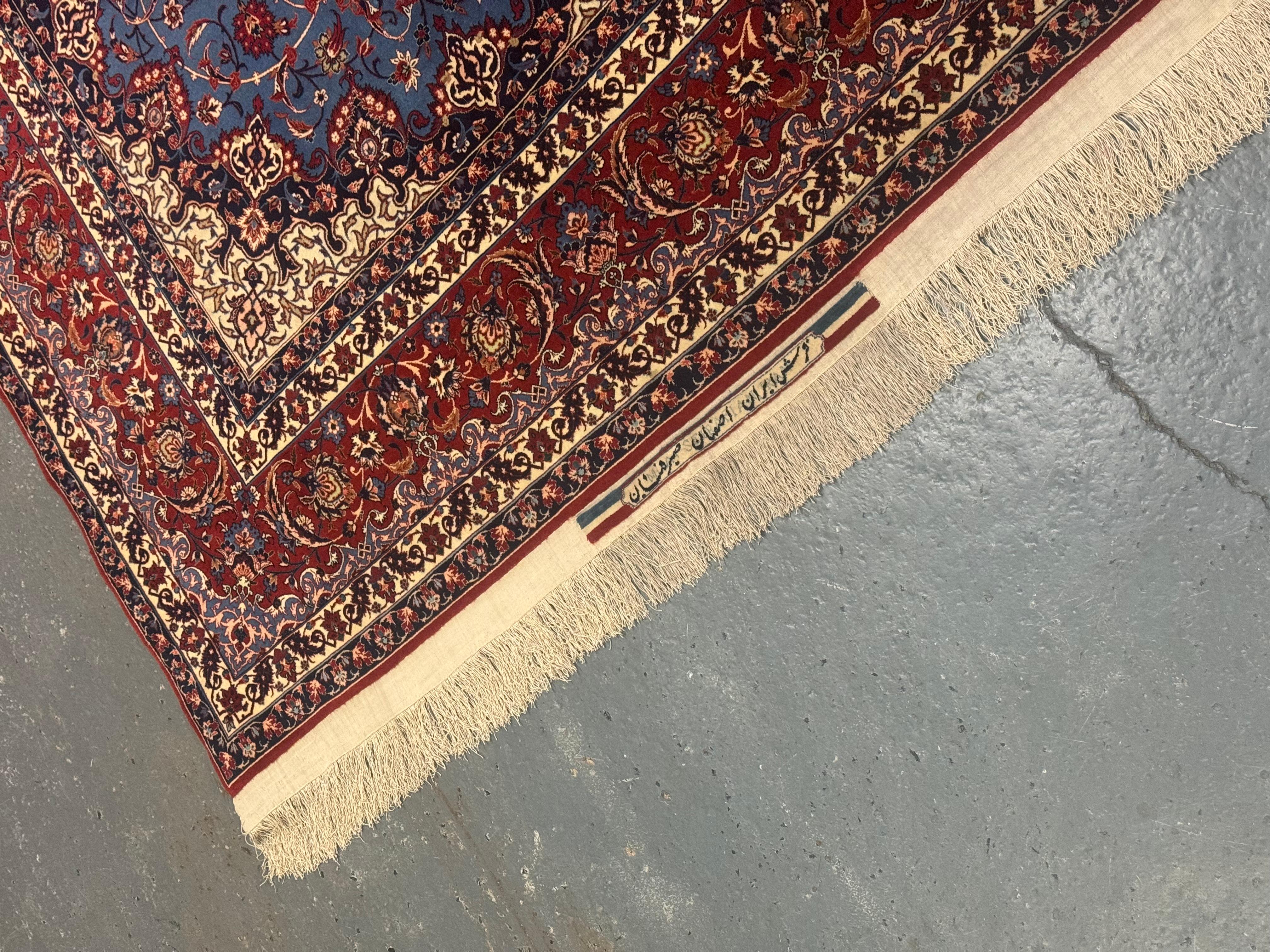 Exceptional Antique Persian Hand Knotted Rug Oriental Blue Kurk Living Room Rug For Sale 7