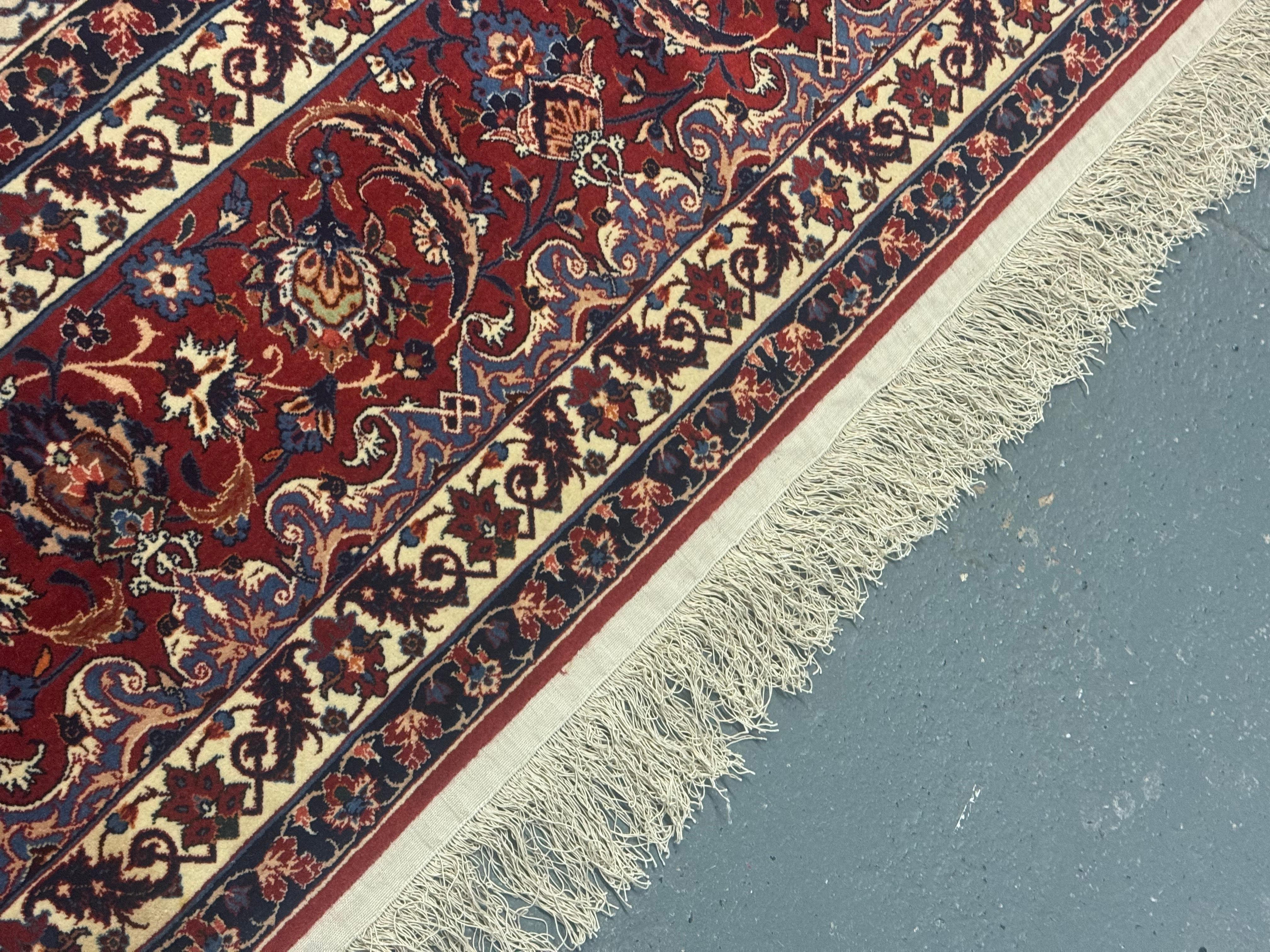 Arts and Crafts Exceptional Antique Persian Hand Knotted Rug Oriental Blue Kurk Living Room Rug For Sale
