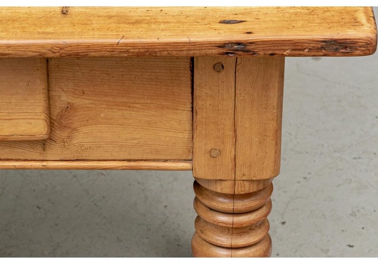 19th Century Exceptional Antique Pine Farm Table For Sale