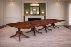 Exceptional ​​Antique Regency Four Pedestal Dining Table With Three Leaves