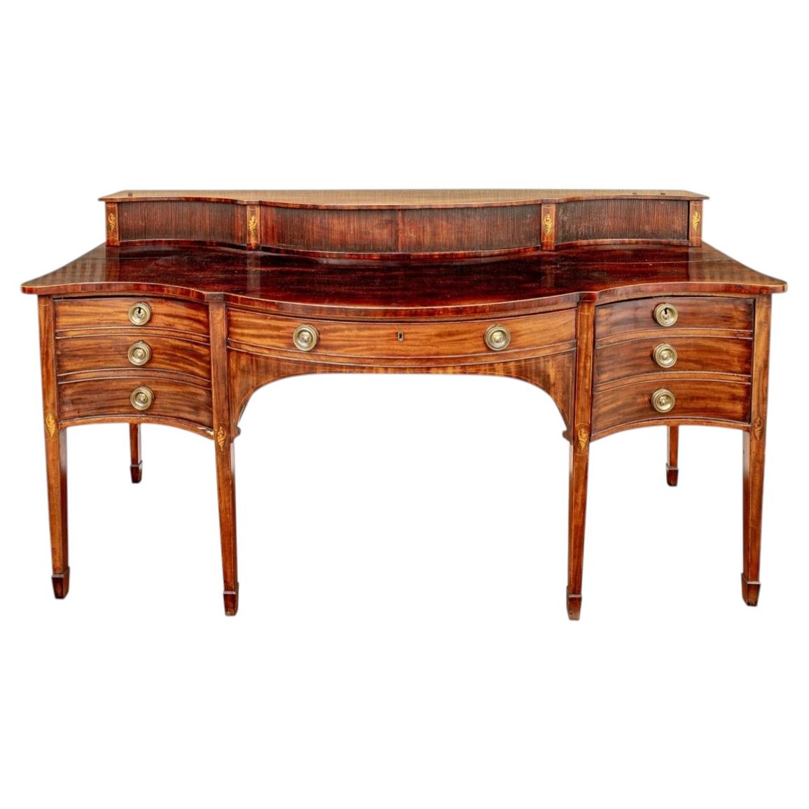 Exceptional Antique Serpentine George III Mahogany Sideboard