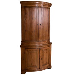 Exceptional Antique Swedish Pine Corner Cabinet