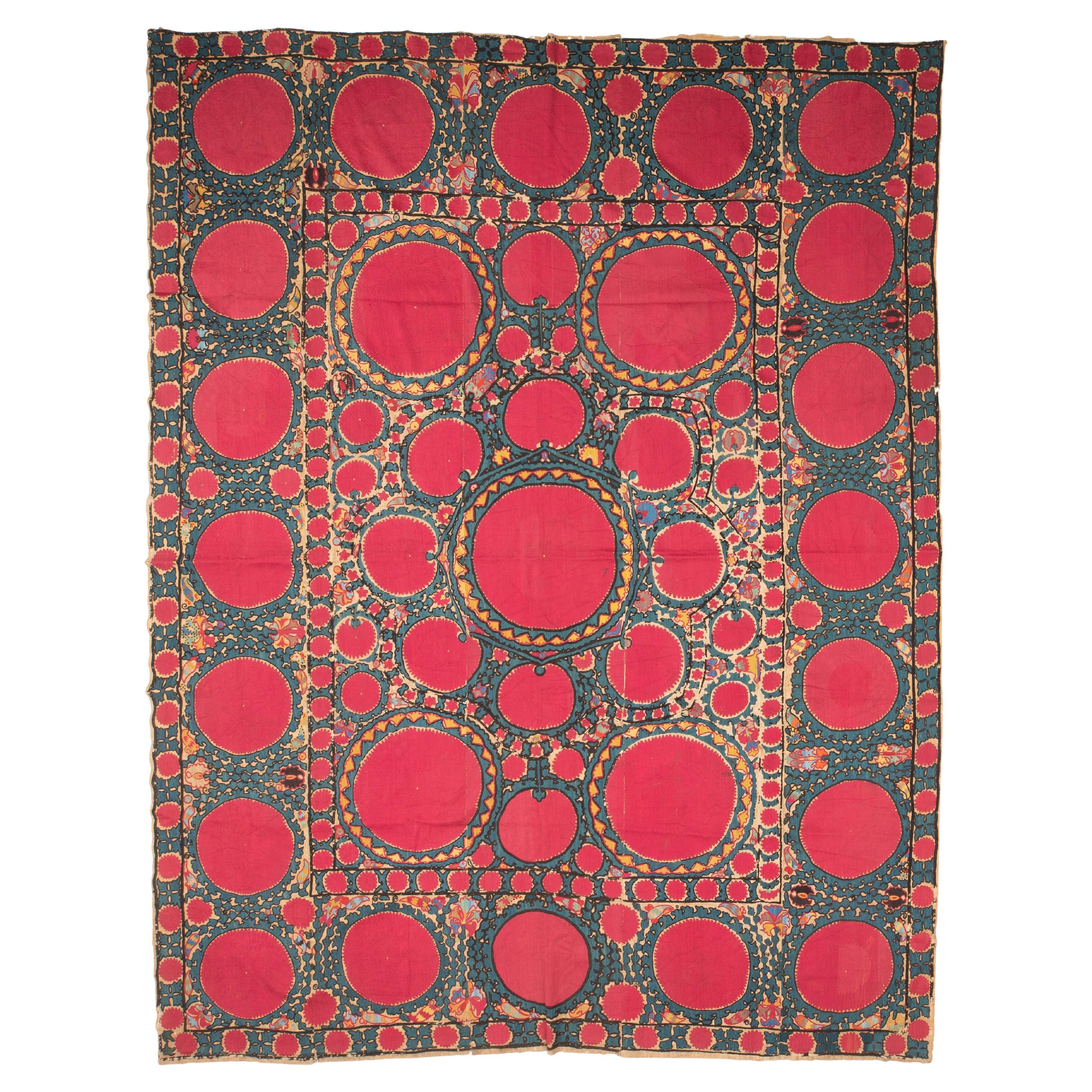 Exceptional Antique Tashkent Suzani, 19th C, Uzbekistan