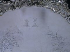 Exceptional Antique Victorian Sterling Silver Salver 1847