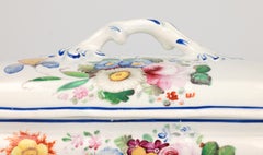 Exceptional Antique Welsh or English Floral Painted Porcelain Bathroom Box