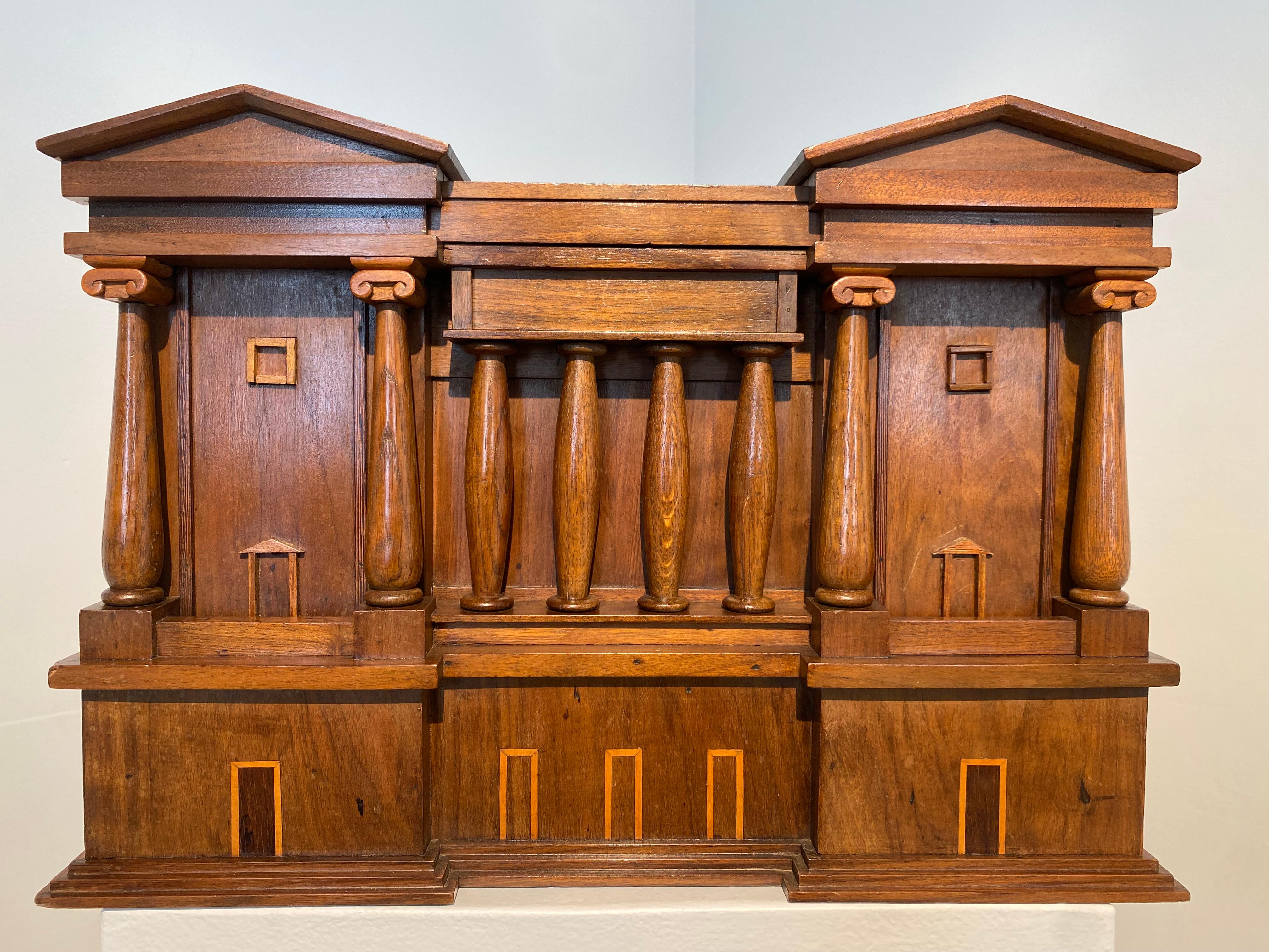 Exceptional letterbox in the form of a miniature English Manor House,
from around 1900, beautiful shine and warm patina of the polished Wood,
the box has one top lid that can be opened and has as a secret drawer,
very decorative object 