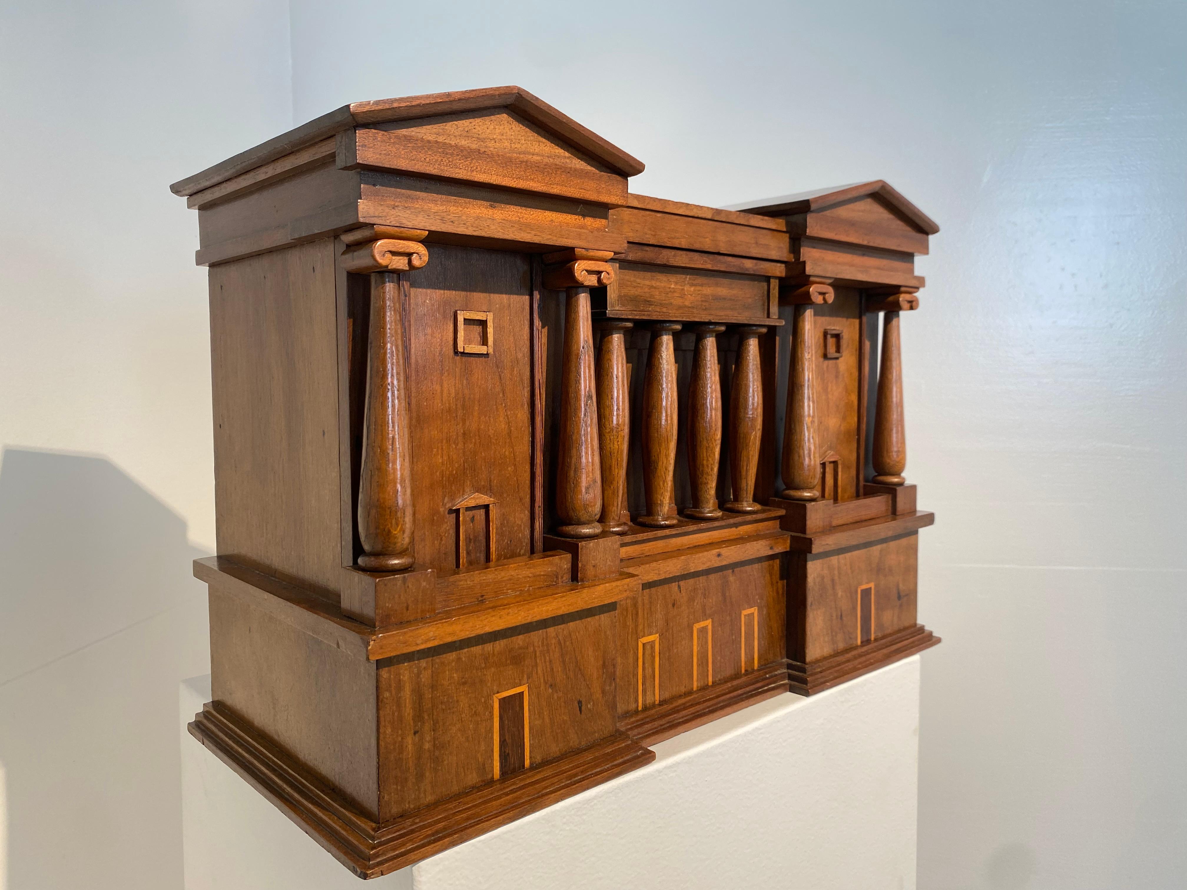 Exceptional , antique wooden Letter Box In Good Condition For Sale In Schellebelle, BE