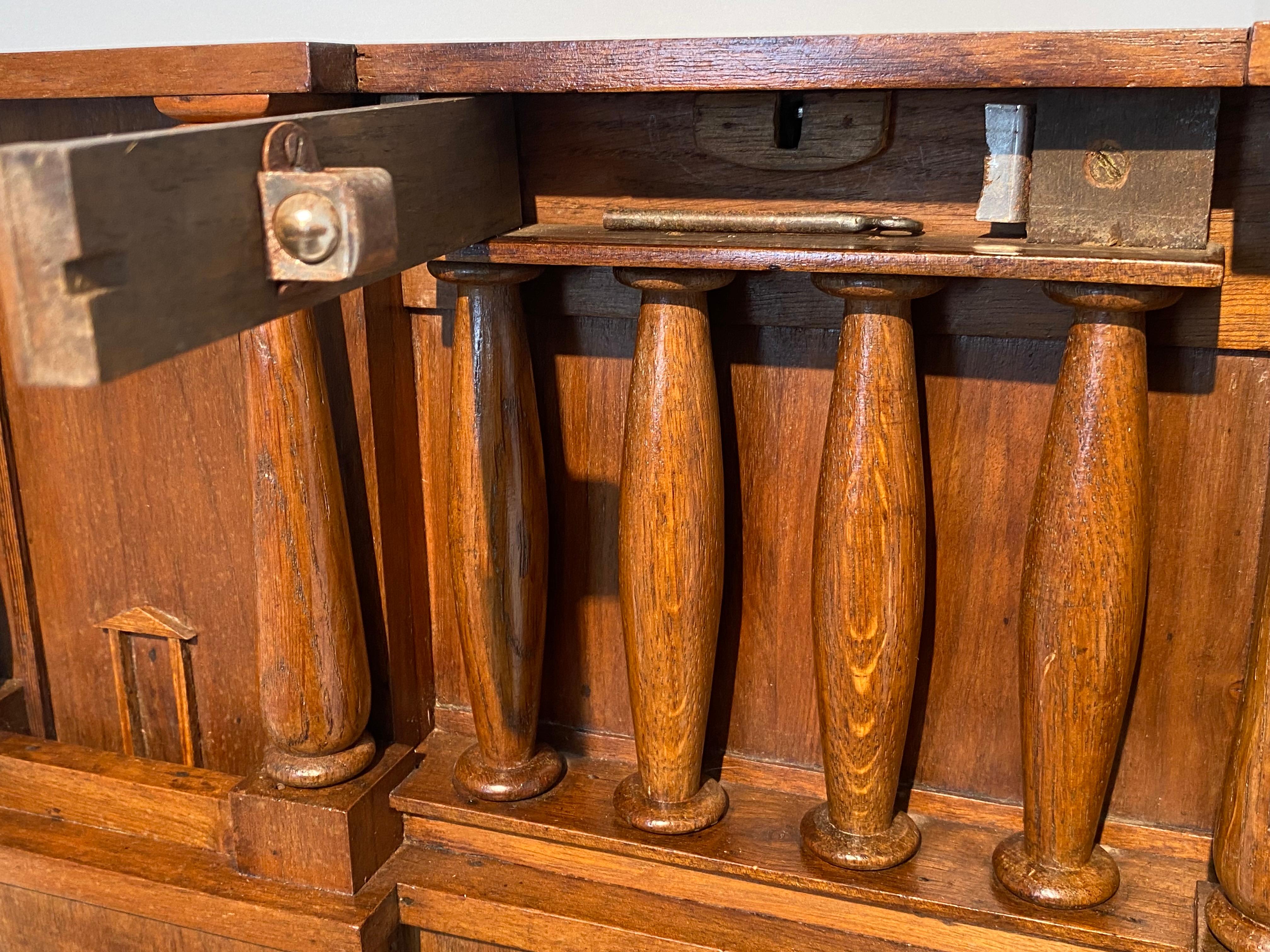 Exceptional , antique wooden Letter Box For Sale 2