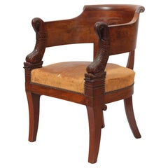 Exceptionnel fauteuil Empire vers 1800/10 Noyer