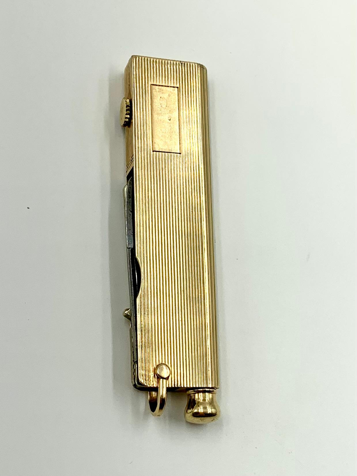 Exceptionnelle montre Art Déco Compendium- Pery en or jaune 14 carats en vente 3