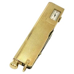 Eccezionale Compendio Art Deco in oro giallo 14 carati - Orologio, matita, chiave, coltello