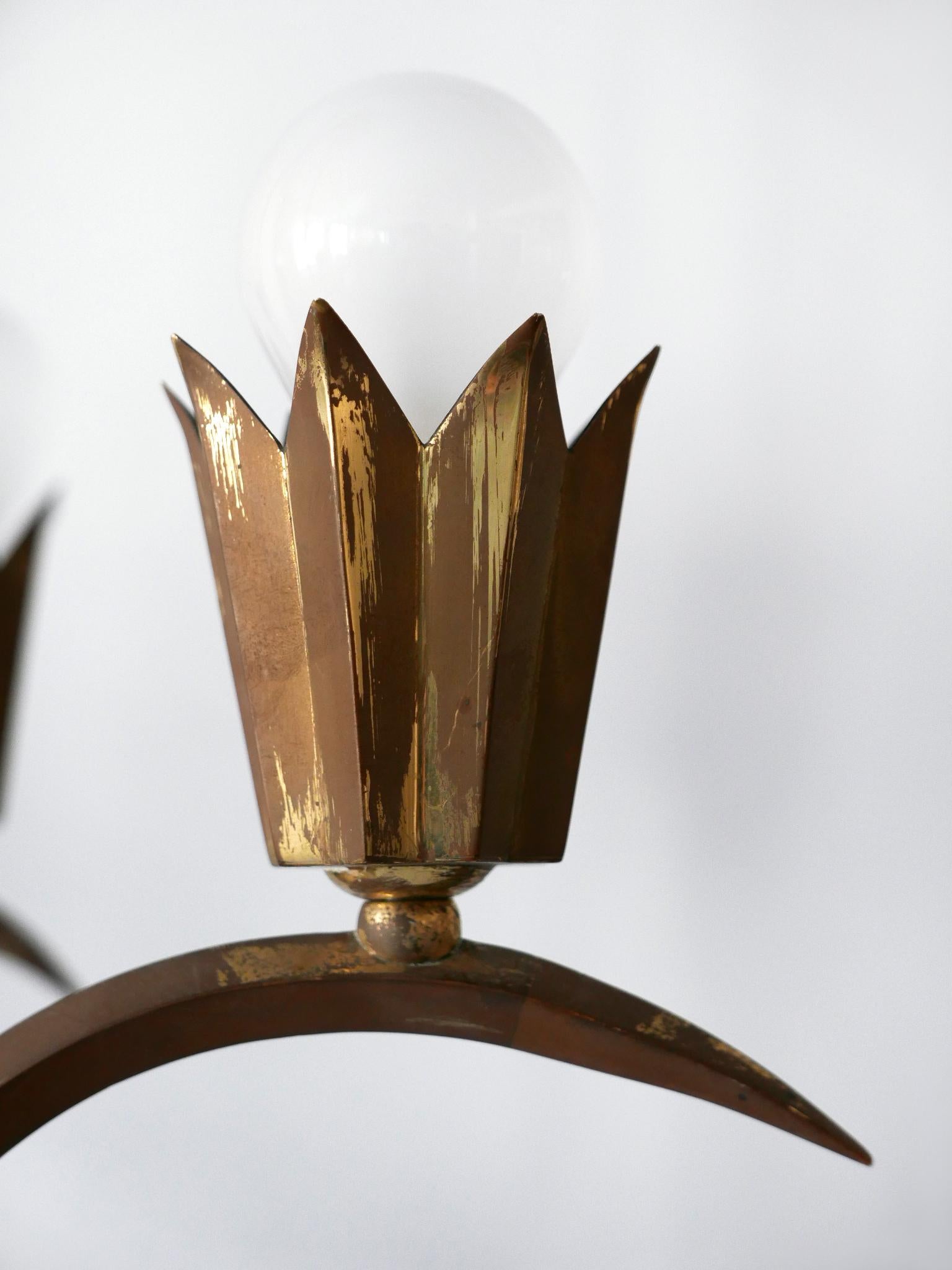 Exceptional Art Deco Cubist Brass Chandelier or Pendant Lamp, 1920s 14