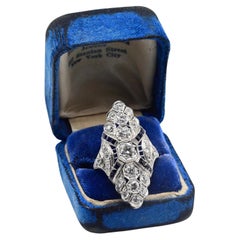 Exceptional Art Deco Period Diamond & Sapphire Ring 2.6 Total Carat Weight