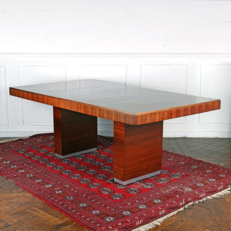 French Exceptional Art Deco Rosewood Dining Table For Sale