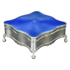 Antique An Exceptionally Large Art Deco Silver & Enamel Jewelry Box, Birmingham 1922