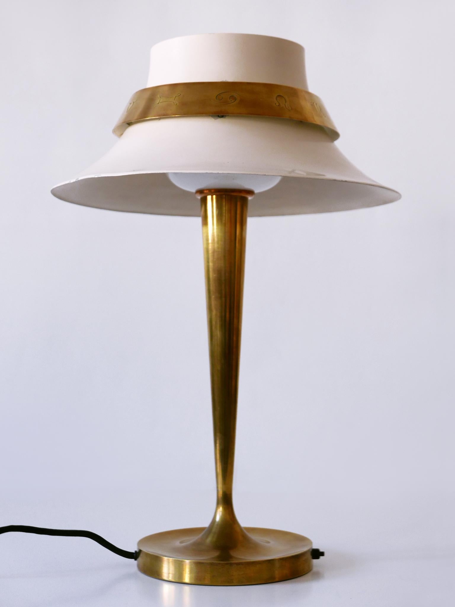Außergewöhnliche Art Deco Zodiac Schreibtischlampe oder Tischlampe von Jean Perzel Frankreich 1940er Jahre im Angebot 4