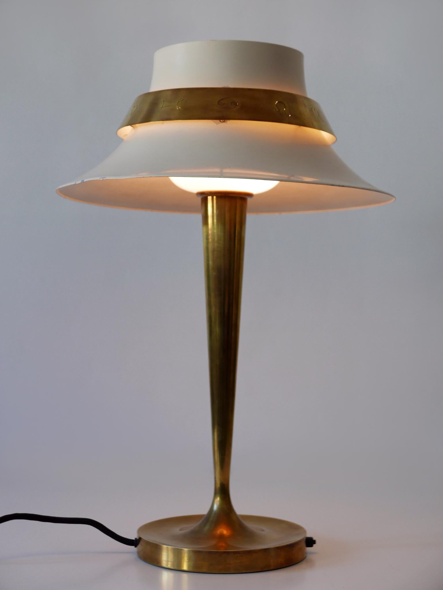 Außergewöhnliche Art Deco Zodiac Schreibtischlampe oder Tischlampe von Jean Perzel Frankreich 1940er Jahre im Angebot 5