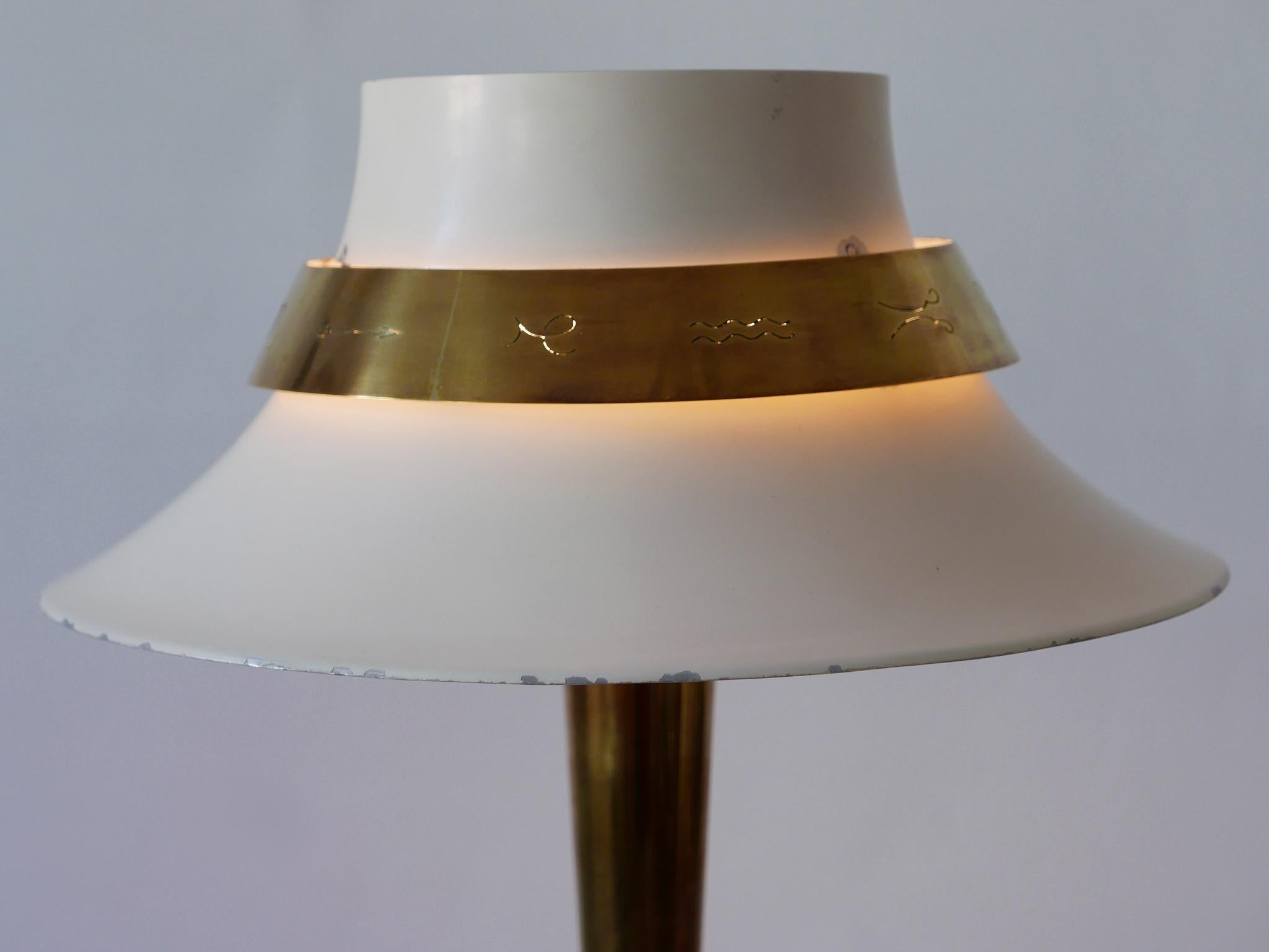 Außergewöhnliche Art Deco Zodiac Schreibtischlampe oder Tischlampe von Jean Perzel Frankreich 1940er Jahre im Angebot 6