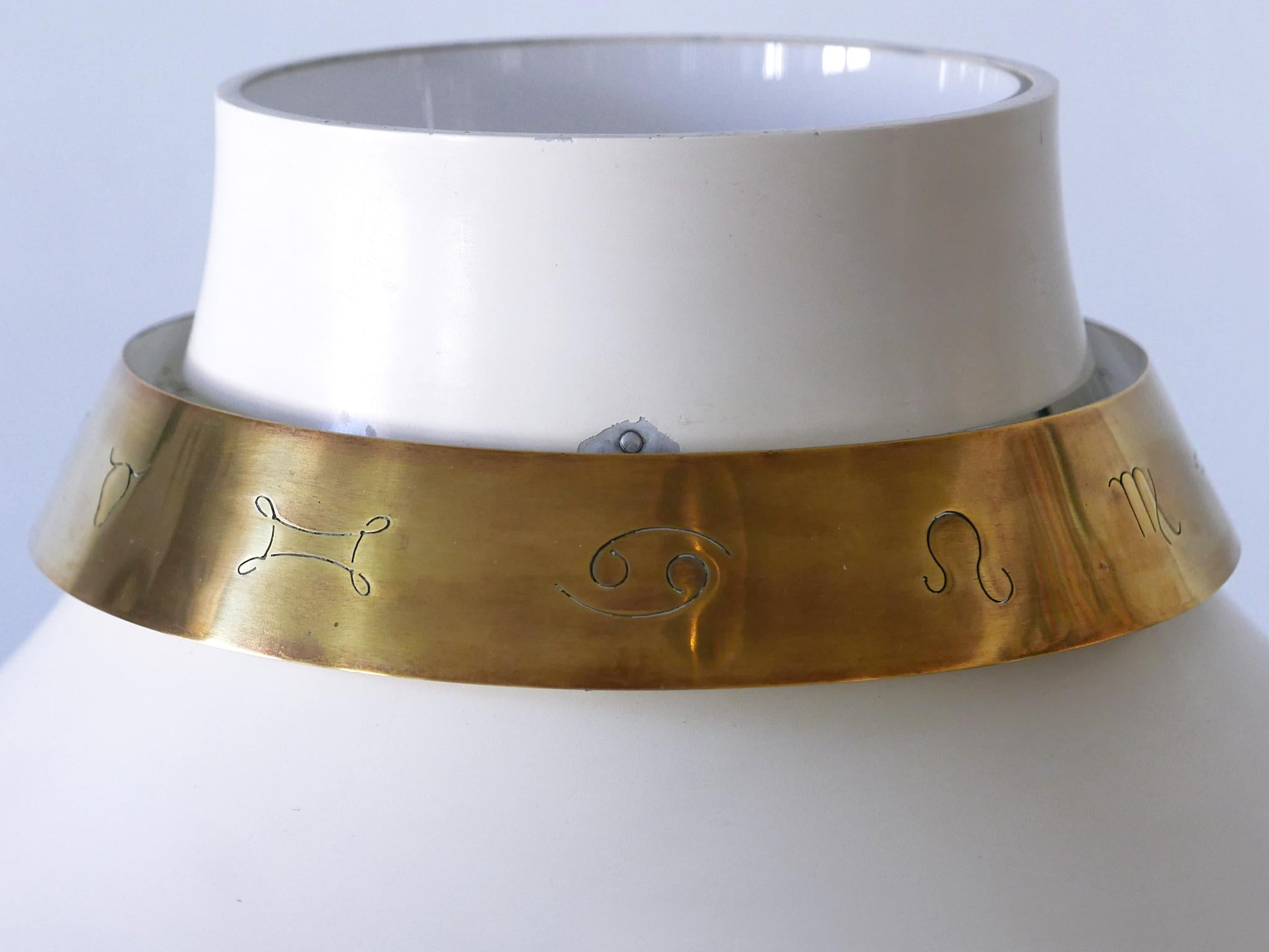Außergewöhnliche Art Deco Zodiac Schreibtischlampe oder Tischlampe von Jean Perzel Frankreich 1940er Jahre im Angebot 7