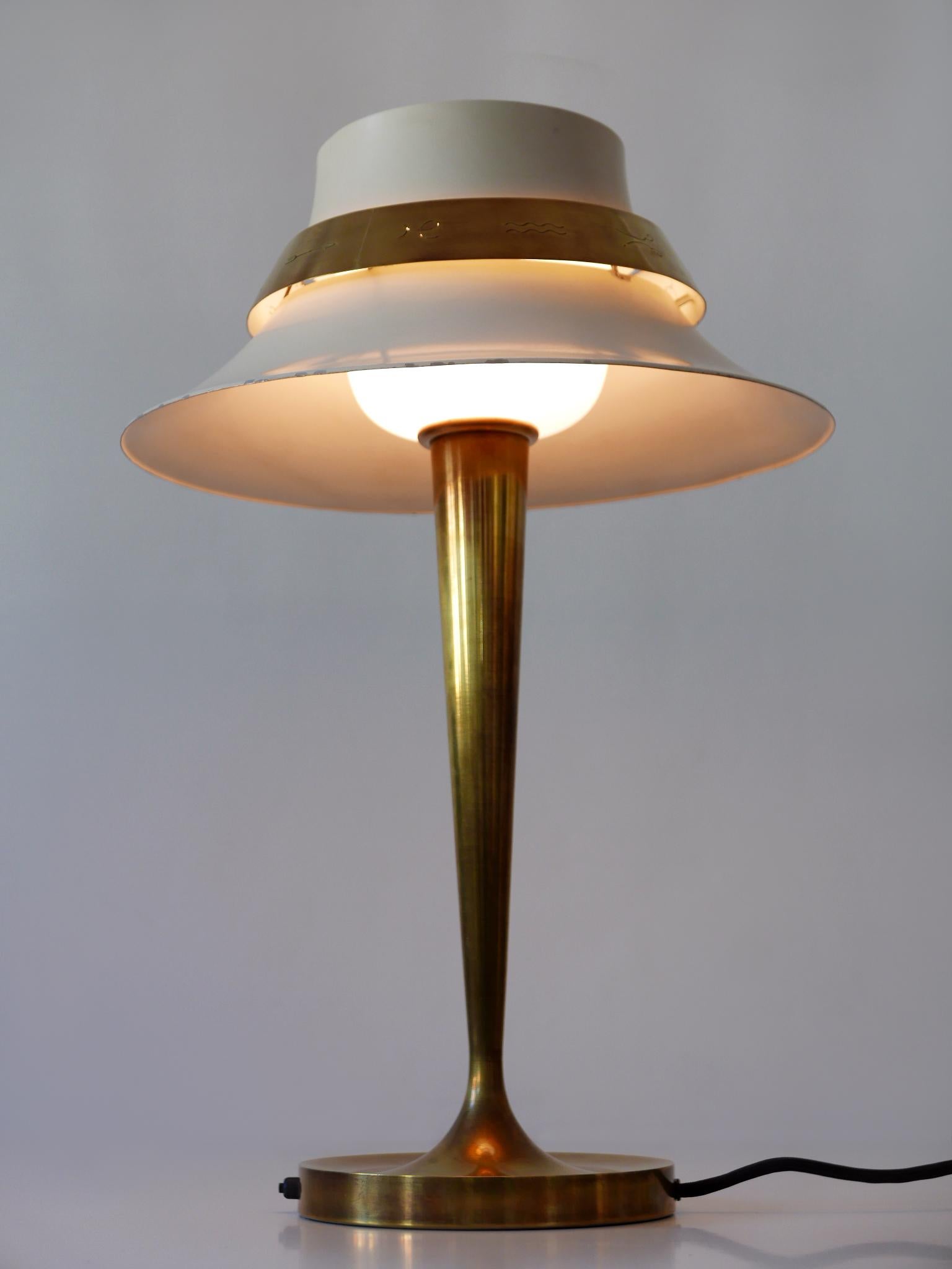 Außergewöhnliche Art Deco Zodiac Schreibtischlampe oder Tischlampe von Jean Perzel Frankreich 1940er Jahre im Angebot 1