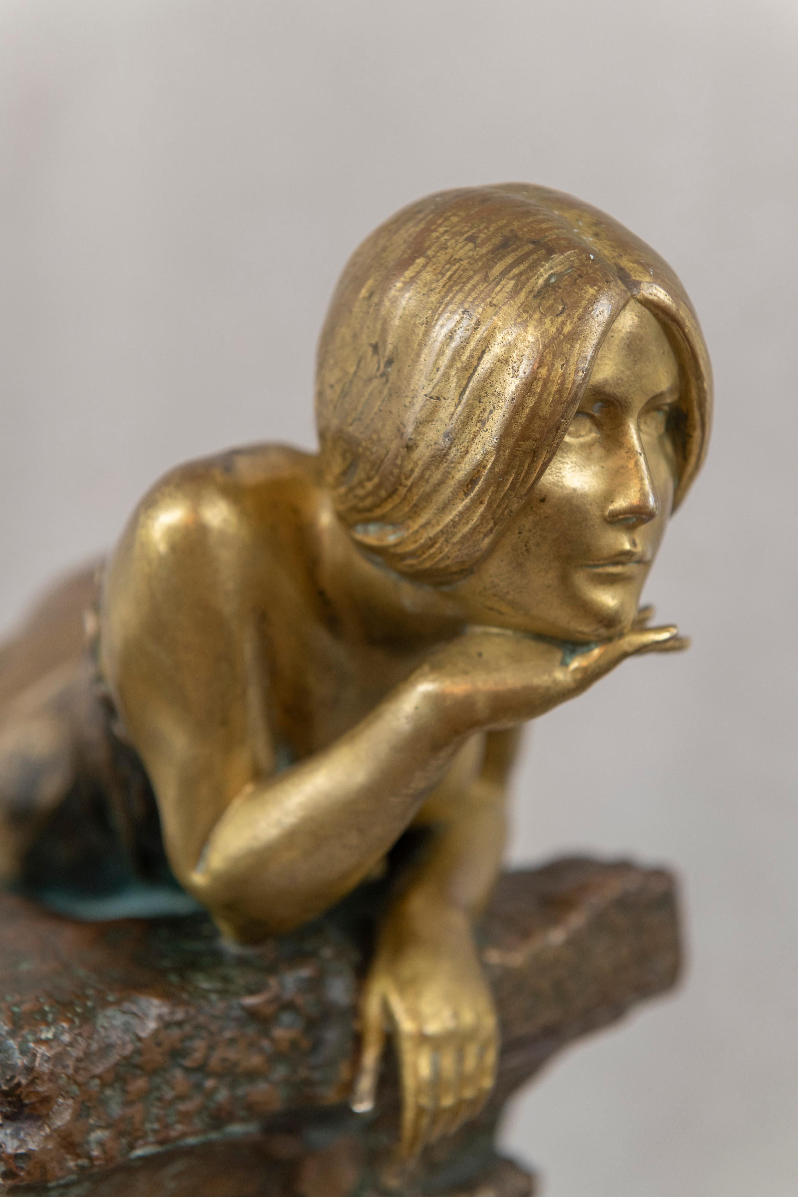 Exceptional Art Nouveau Bronze Sculpture, by Louis Chalon 4