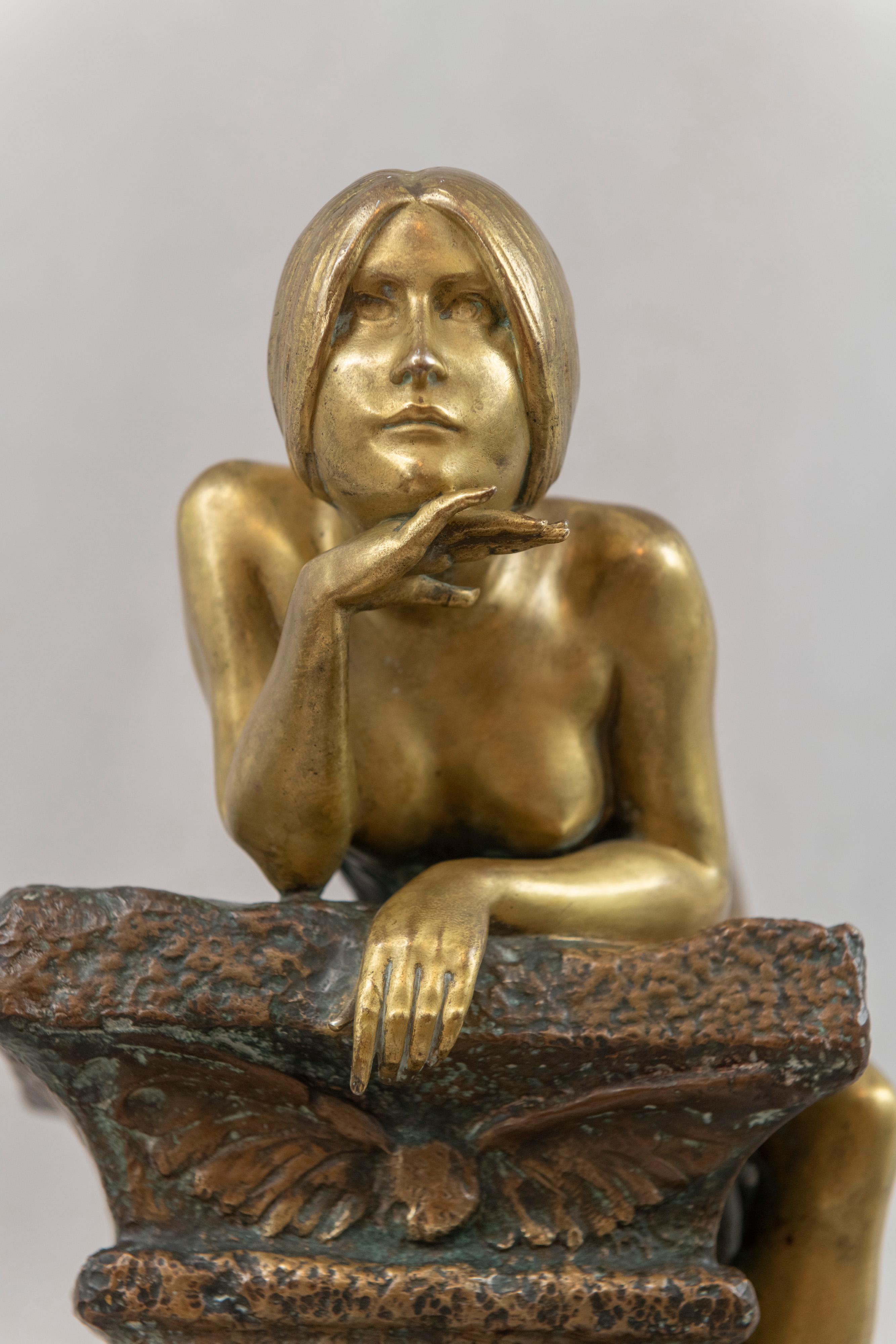 Exceptional Art Nouveau Bronze Sculpture, by Louis Chalon 6