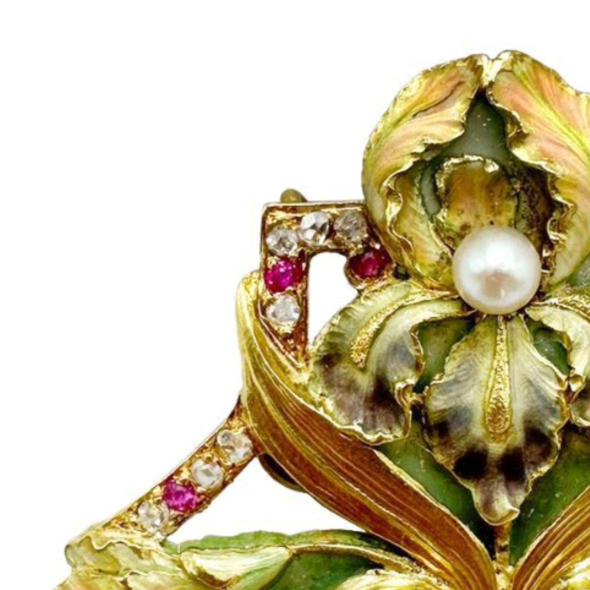 Exceptionnelle broche/pendentif Art Nouveau, vers 1900, avec étui Boucheron en vente 2