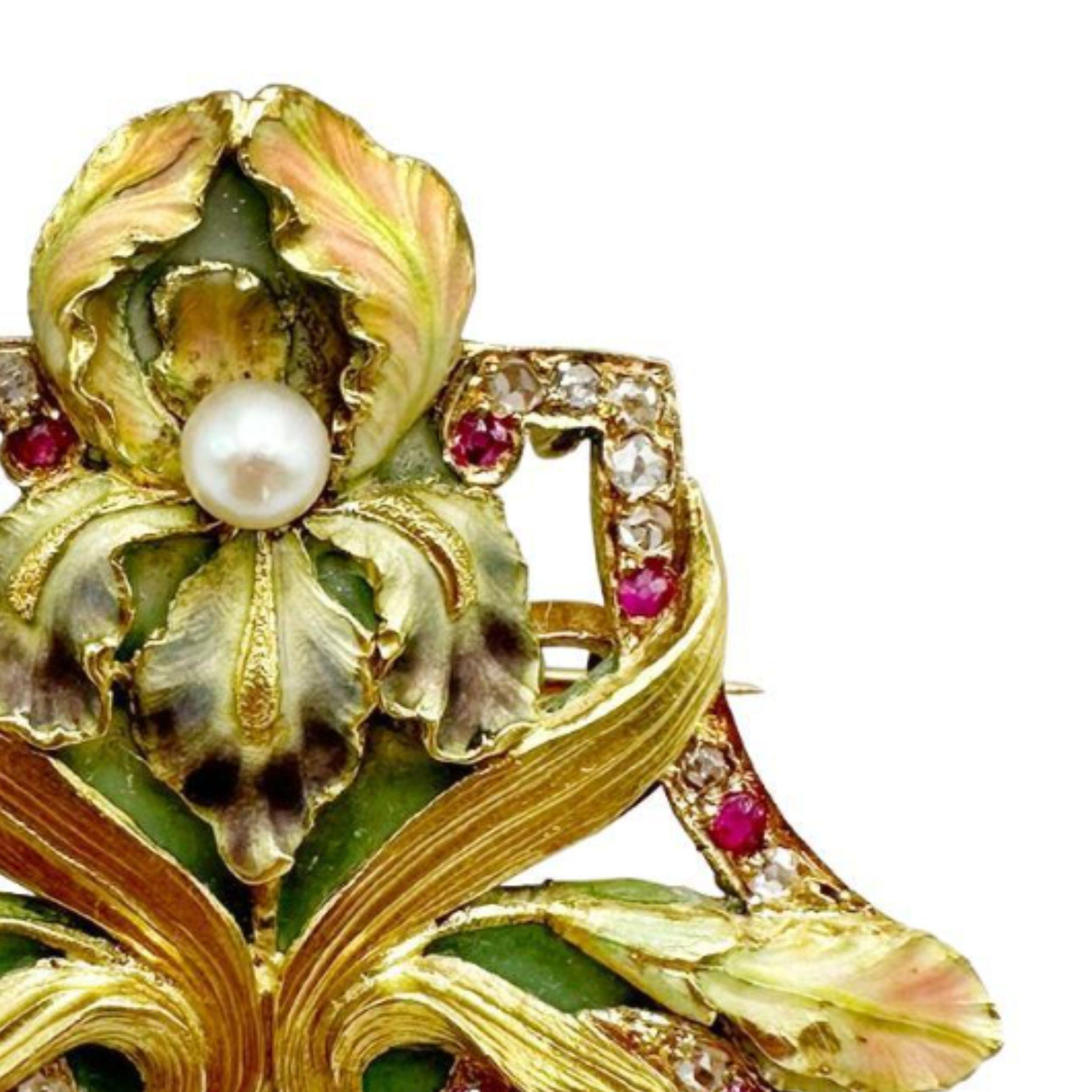 Exceptionnelle broche/pendentif Art Nouveau, vers 1900, avec étui Boucheron en vente 3