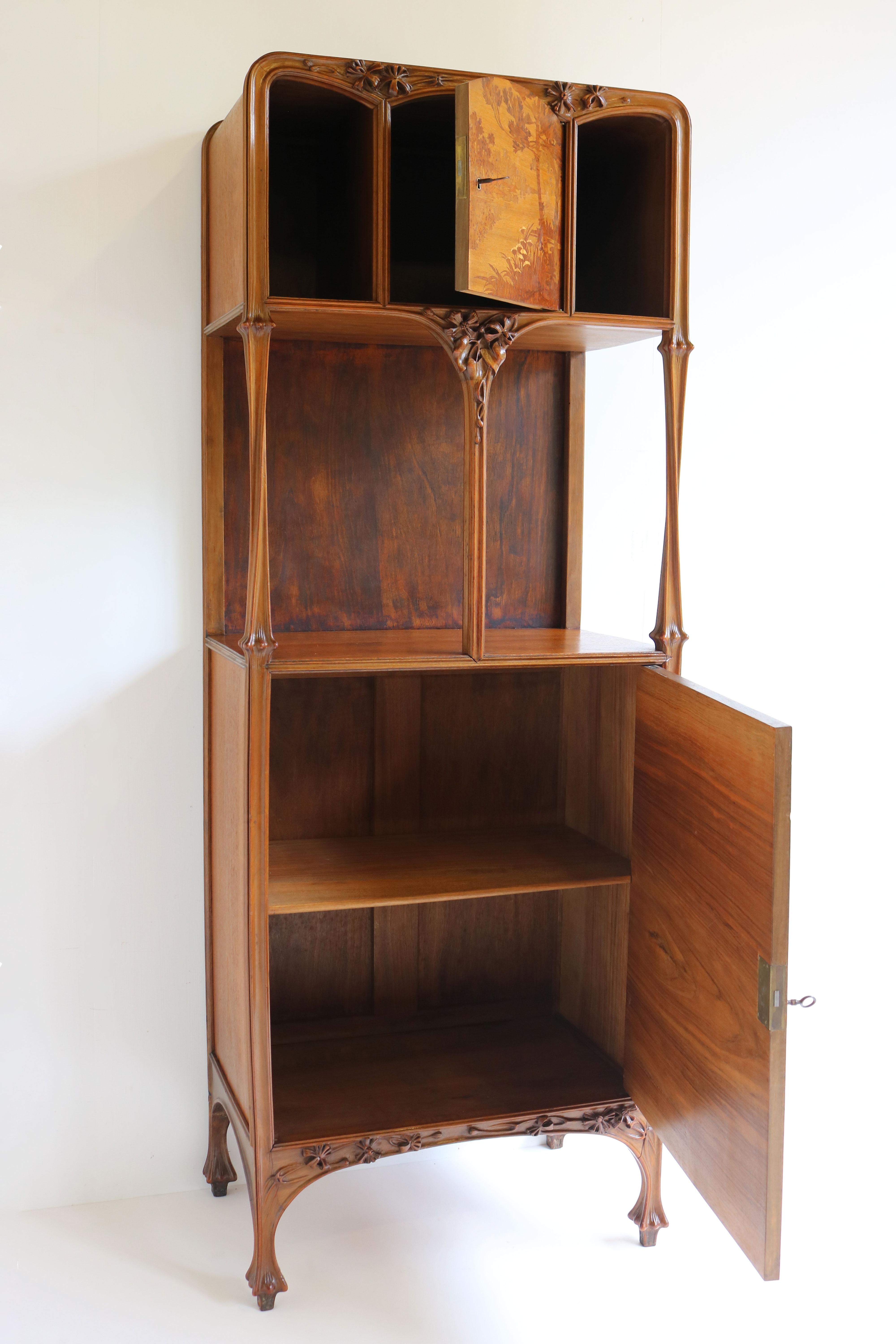 Exceptional Art Nouveau Cabinet by Louis Majorelle 1900 French Antique Nancy For Sale 7